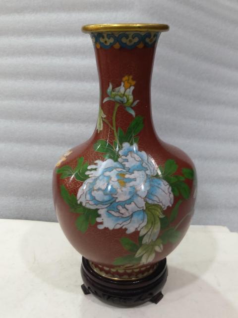 古玩雜項景泰藍銅瓶拍賣,當前價格780元