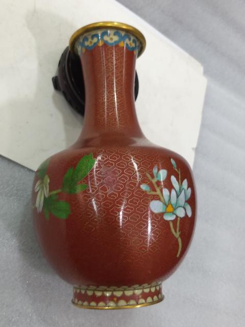 古玩雜項景泰藍銅瓶拍賣,當前價格780元