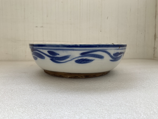 古玩陶瓷花卉紋青花深盤拍賣,當前價格988元