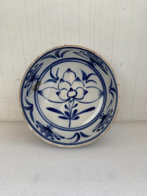古玩陶瓷花卉紋青花深盤拍賣,當前價格988元