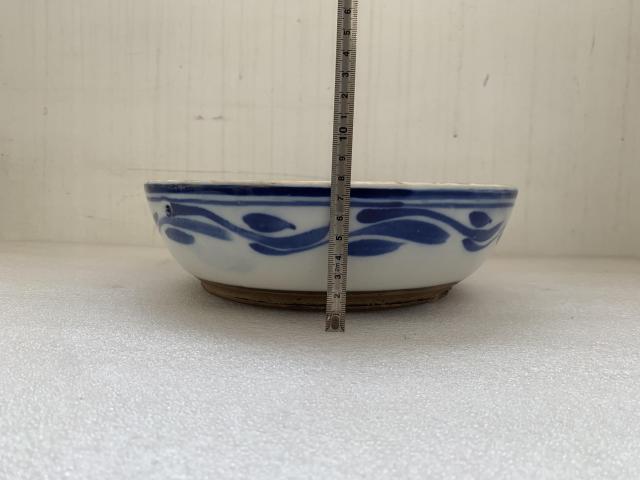 古玩陶瓷花卉紋青花深盤拍賣,當前價格988元