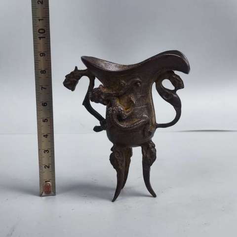 古玩雜項(xiàng)（特價(jià)）清代精品爵杯拍賣，當(dāng)前價(jià)格980元