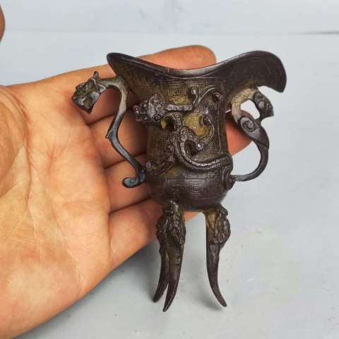 古玩雜項(xiàng)（特價(jià)）清代精品爵杯拍賣，當(dāng)前價(jià)格980元