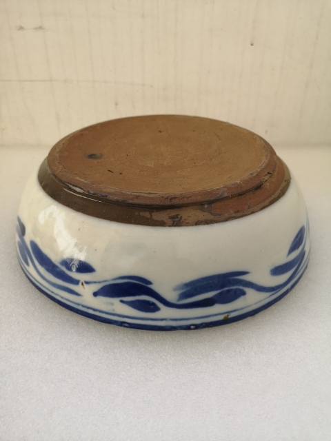 古玩陶瓷花卉紋青花深盤拍賣,當前價格988元