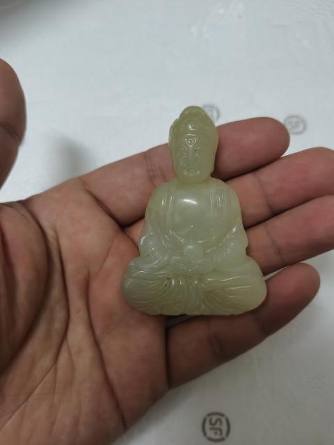 古玩玉器青海玉雕“大日如來”擺件拍賣，當前價格900元