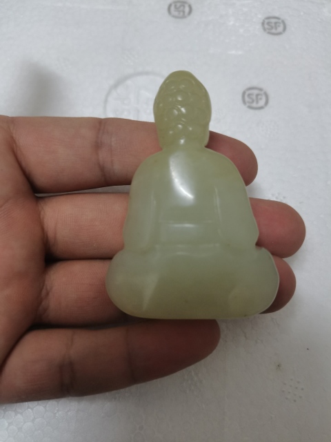 古玩玉器青海玉雕“大日如來”擺件拍賣，當前價格900元