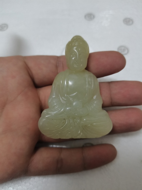 古玩玉器青海玉雕“大日如來”擺件拍賣，當前價格900元