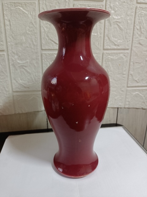 古玩陶瓷胭脂紅釉粉彩花鳥紋觀音瓶拍賣，當前價格2380元