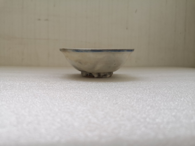 古玩陶瓷清早期磁州窯青花三魚圖小碗拍賣,當前價格680元