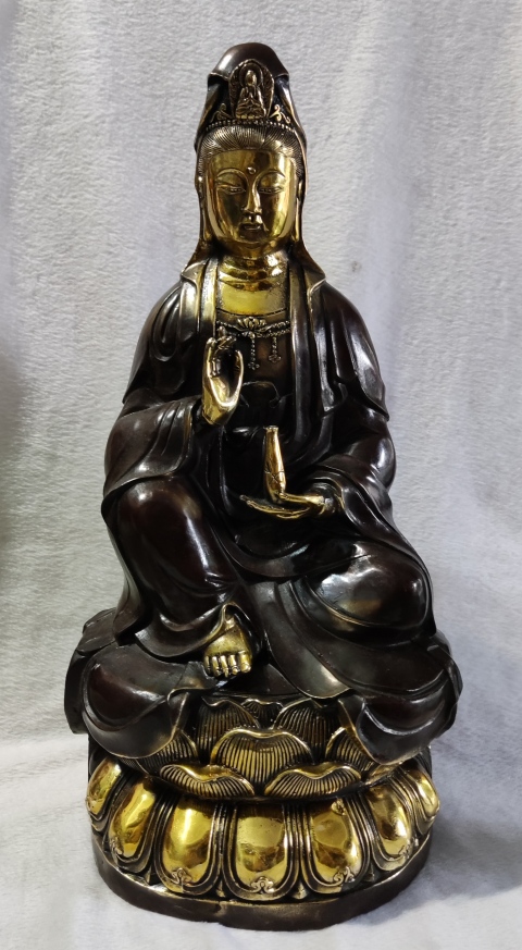 古玩雜項銅觀音拍賣，當前價格1388元