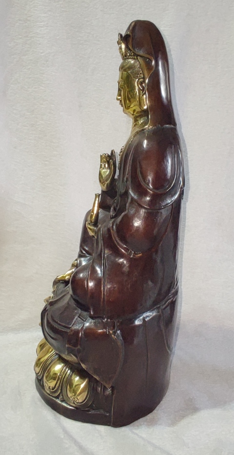 古玩雜項銅觀音拍賣，當前價格1388元