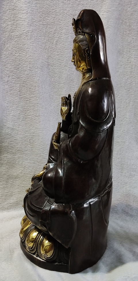 古玩雜項銅觀音拍賣，當前價格1388元