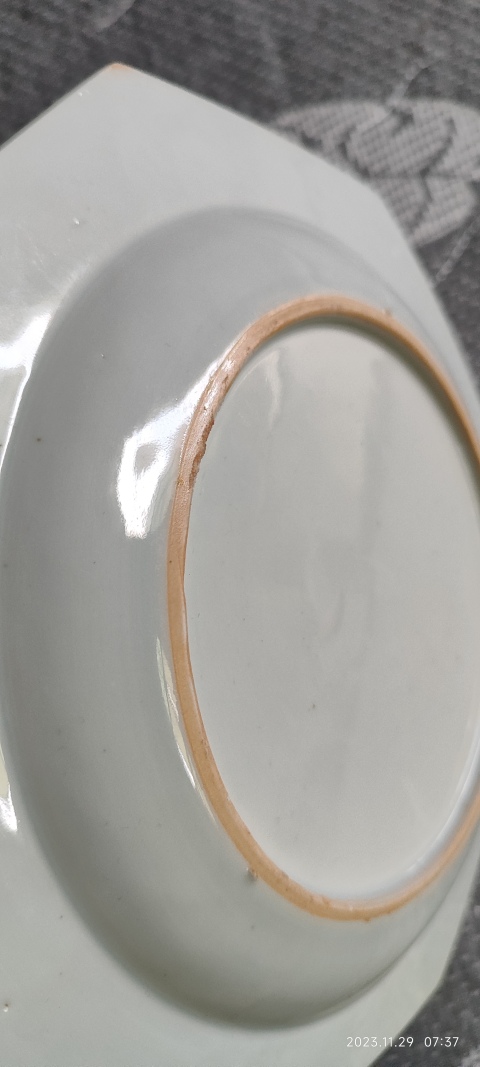 古玩陶瓷清乾隆青花八角盤拍賣，當前價格6800元