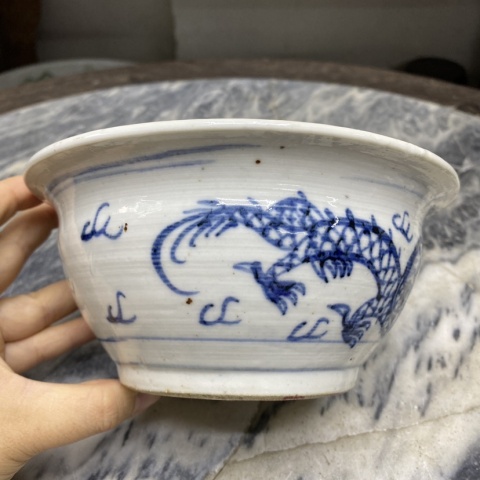 古玩陶瓷青花趕珠龍紋香爐拍賣,當前價格4600元