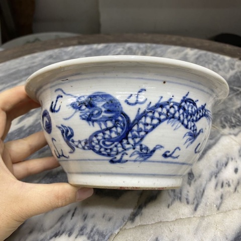 古玩陶瓷青花趕珠龍紋香爐拍賣,當前價格4600元