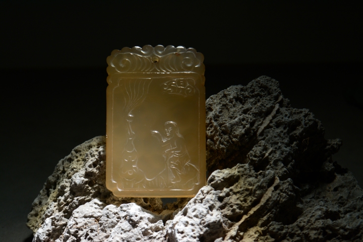 古玩玉器瑪瑙雕“仙人煉丹”牌拍賣，當前價格10000元