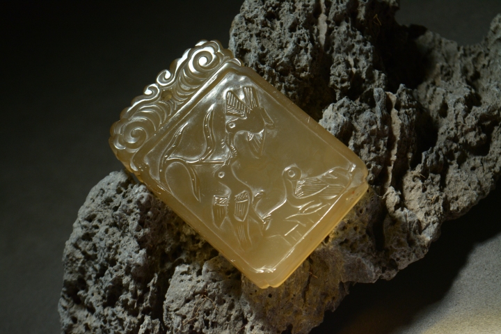 古玩玉器瑪瑙雕“仙人煉丹”牌拍賣，當前價格10000元