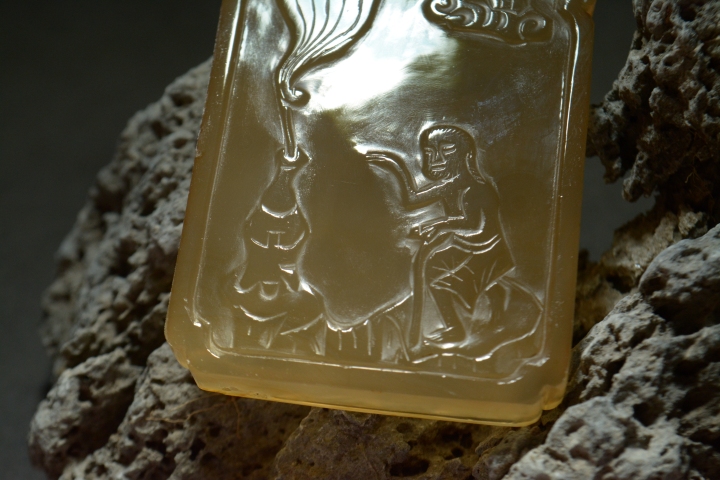 古玩玉器瑪瑙雕“仙人煉丹”牌拍賣，當前價格10000元