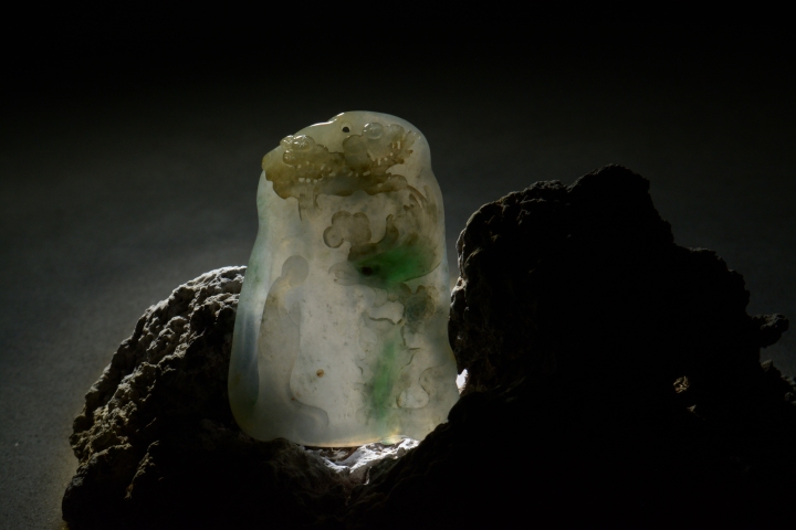 古玩玉器翡翠雕“悟道”掛牌拍賣，當(dāng)前價(jià)格15000元