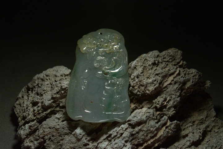 古玩玉器翡翠雕“悟道”掛牌拍賣，當(dāng)前價(jià)格15000元