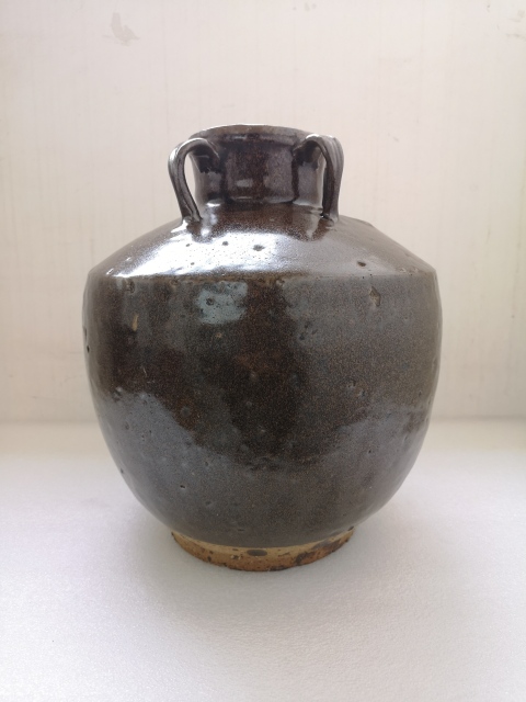 古玩陶瓷清早期褐釉四系罐拍賣,當前價格1100元