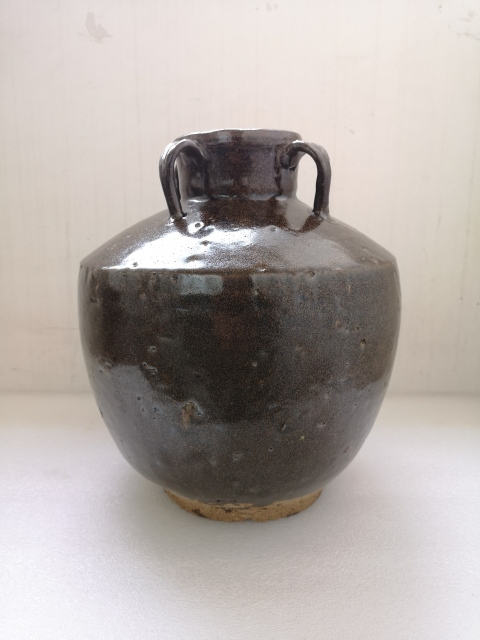 古玩陶瓷清早期褐釉四系罐拍賣,當前價格1100元