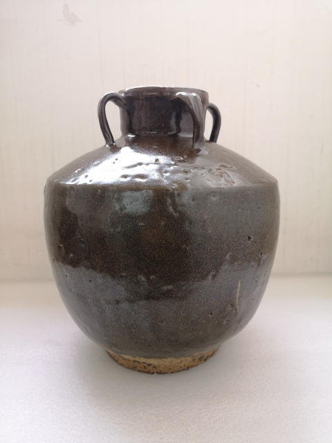 古玩陶瓷清早期褐釉四系罐拍賣,當前價格1100元