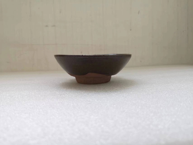 古玩陶瓷明代褐釉澀圈圈足疊燒工藝碗拍賣，當前價格198元