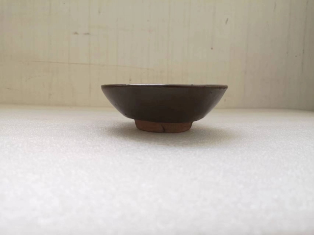 古玩陶瓷明代褐釉澀圈圈足疊燒工藝碗拍賣，當前價格198元