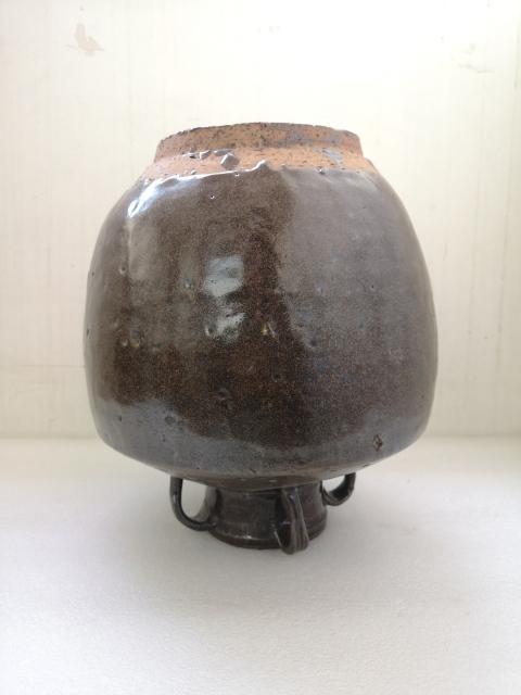 古玩陶瓷清早期褐釉四系罐拍賣,當前價格1100元