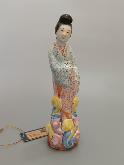 域鉴古玩】粉彩仕女瓷塑·黄祥记·全品保真拍卖价格/图片/值多少钱