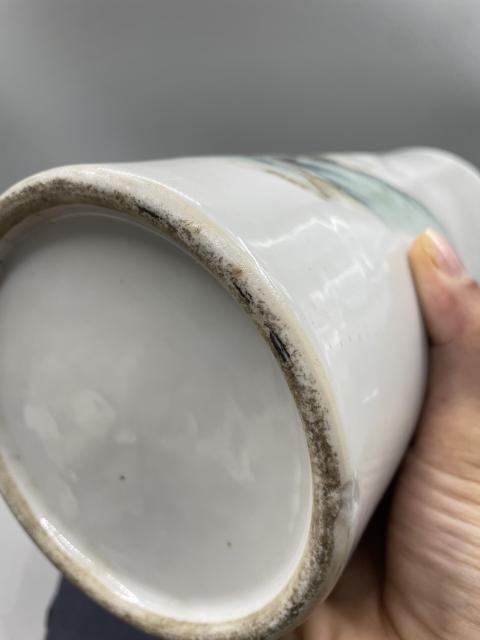 古玩陶瓷淺絳彩青綠山水帽筒拍賣，當前價格6800元