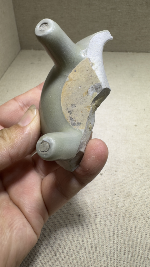 古玩陶瓷北宋龍泉窯青釉三足鼎式香爐拍賣，當前價格299元