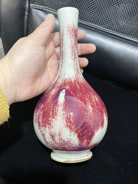 古玩陶瓷當代?鈞窯荸薺瓶拍賣,當前價格800元