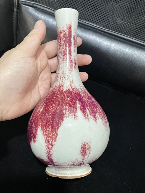 古玩陶瓷當代?鈞窯荸薺瓶拍賣,當前價格800元