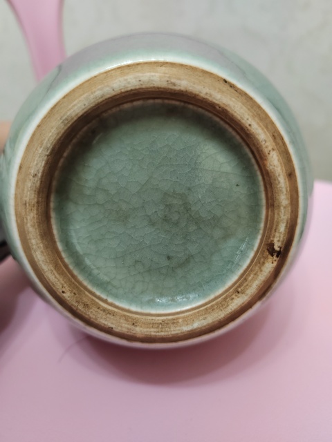 古玩陶瓷乾隆朗綠掛紅斑天球瓶拍賣,當前價格3800元