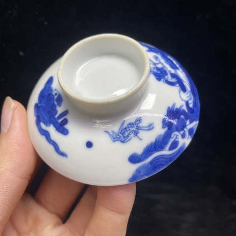 古玩陶瓷清道光青花人物蓋拍賣,當(dāng)前價(jià)格333元