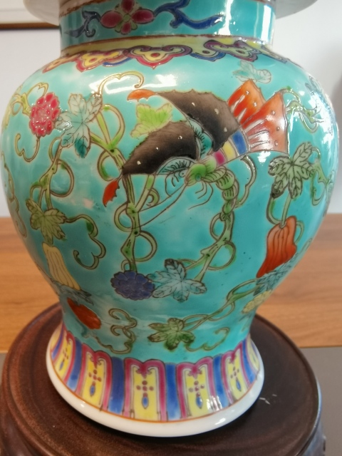 古玩陶瓷晚清松石綠地粉彩瓜瓞綿綿紋將軍罐一個(gè)拍賣,當(dāng)前價(jià)格6800元