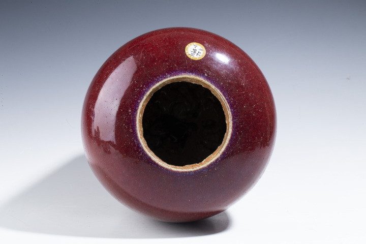 中国古美術品　清の時代　郎窯紅　壺　冬瓜罐　高さ約23cm 域鉴古玩】清中·钧红釉冬瓜罐拍卖价格/图片/值多少钱