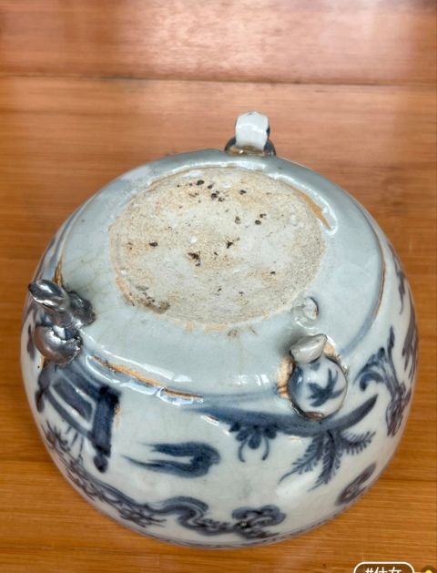 古玩陶瓷青花人物故事紋三足香爐拍賣，當前價格28000元