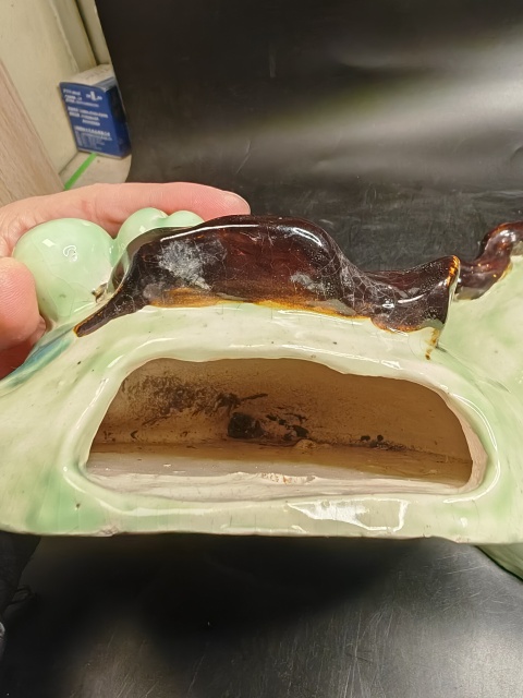 古玩陶瓷粉彩壽桃型壁瓶拍賣，當前價格1100元