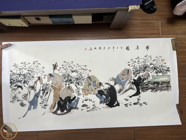 古玩字畫梁橋斌老師作品“雅集圖”拍賣,當前價格658元