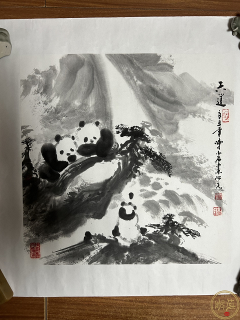 古玩字畫大紅袍畫家陳金石精品《天道》拍賣，當前價格980元