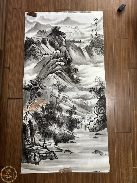 古玩字畫劉一民老師山水作品拍賣,當前價格850元