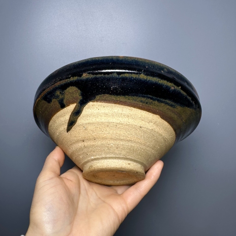 古玩陶瓷黑釉鐵銹斑大碗拍賣，當前價格15000元