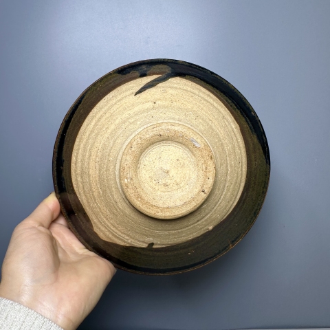 古玩陶瓷黑釉鐵銹斑大碗拍賣，當前價格15000元