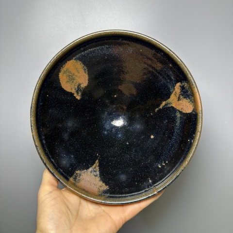 古玩陶瓷黑釉鐵銹斑大碗拍賣，當前價格15000元