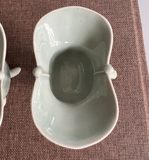 古玩陶瓷晚清·青釉爵杯（一對）拍賣，當前價格3000元