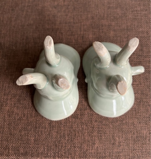 古玩陶瓷晚清·青釉爵杯（一對）拍賣，當前價格3000元