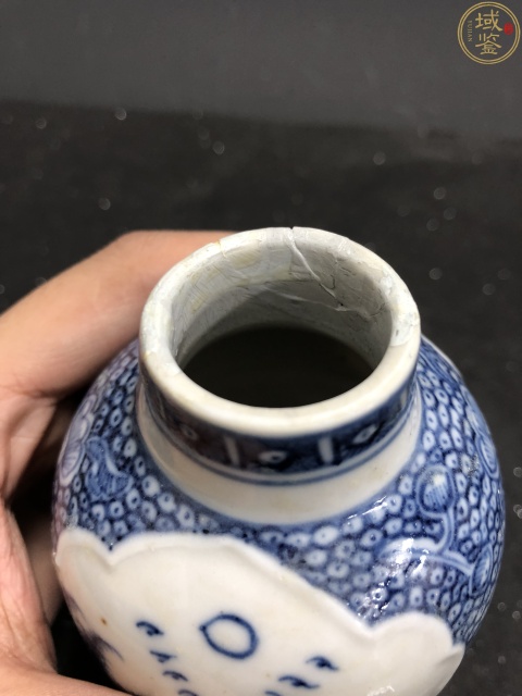 古玩陶瓷清乾隆(己保真)青花開窗山水樓閣人物故事紋雞腿瓶拍賣,當前價格1280元